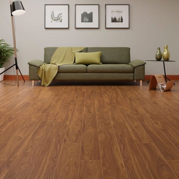 Çamsan İtalyan Ceviz 4500 laminat parke salon uygulaması İtalyan Ceviz – 4500