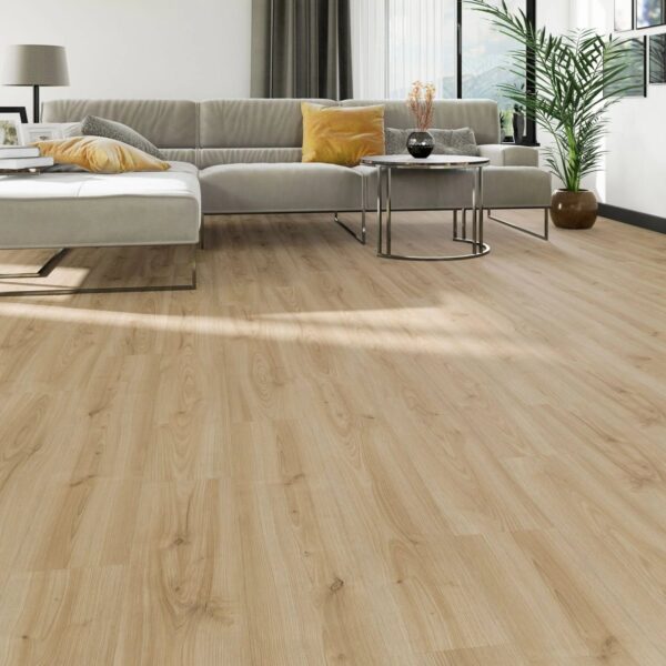 Çamsan Klasik Seri Doğal Kestane 729 laminat parke döşenmiş oda