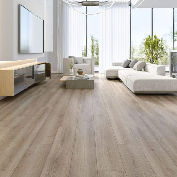 Çamsan Modern Long Seri Vardar Meşe 735 laminat parke döşenmiş oda