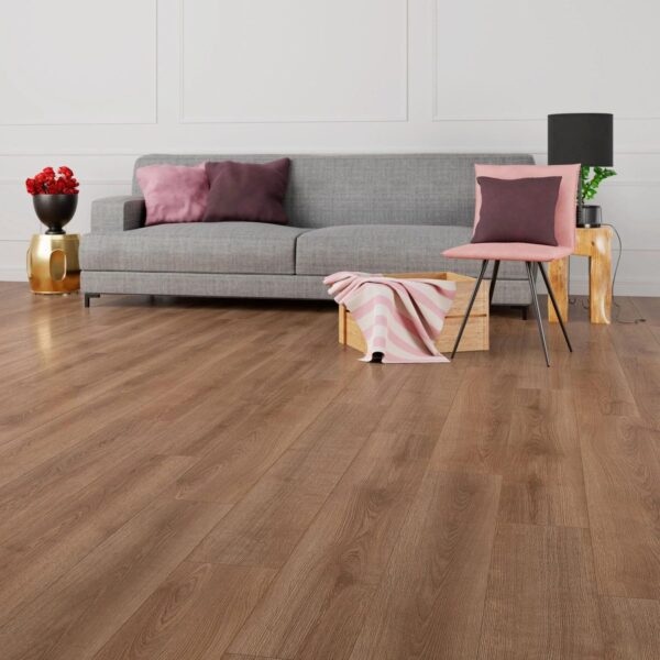 Çamsan Platinum Seri Albero Meşe 2103 laminat parke döşenmiş oda