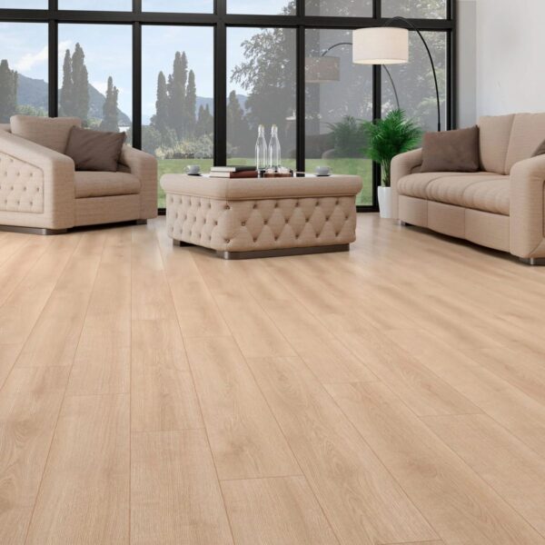 Çamsan Platinum Seri Belgrad Meşe 2102 laminat parke döşenmiş oda