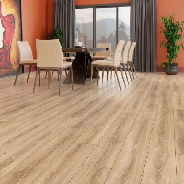 Çamsan Platinum Seri Rustik Meşe 615 laminat parke döşenmiş oda