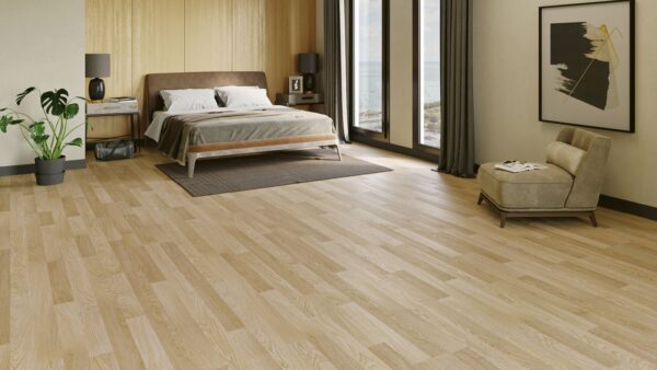 Yıldız Entegre TerraClick Beyaz Meşe T-324 laminat parke döşenmiş oda